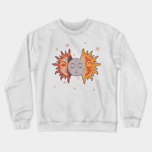 Star child of the moon and sun (white bg, matte 2 version) Crewneck Sweatshirt